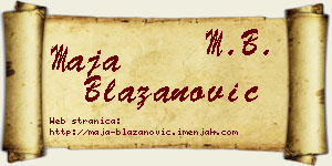 Maja Blažanović vizit kartica